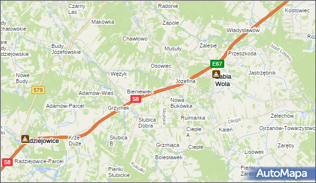 mapa Stara Bukówka, Stara Bukówka na mapie Targeo