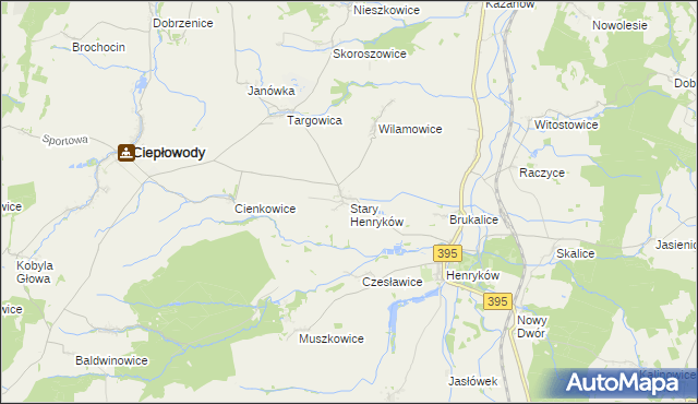 mapa Stary Henryków, Stary Henryków na mapie Targeo