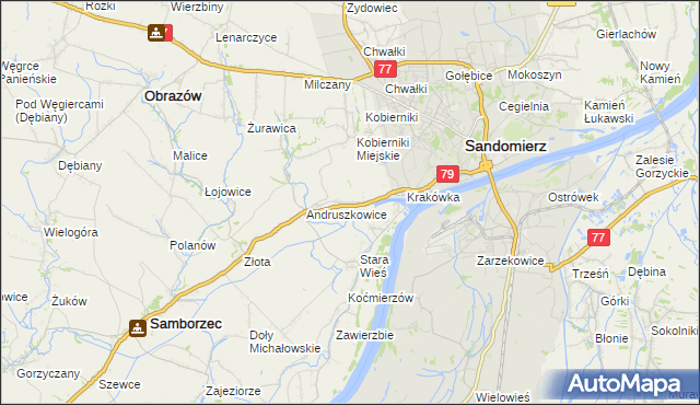 mapa Strochcice, Strochcice na mapie Targeo