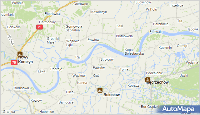 mapa Strojców, Strojców na mapie Targeo