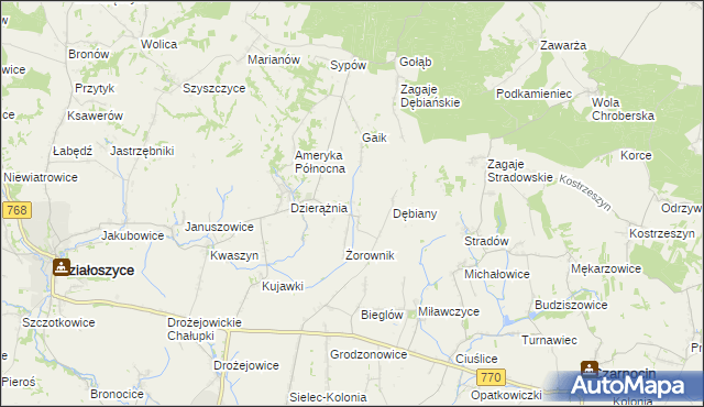 mapa Sudół gmina Działoszyce, Sudół gmina Działoszyce na mapie Targeo