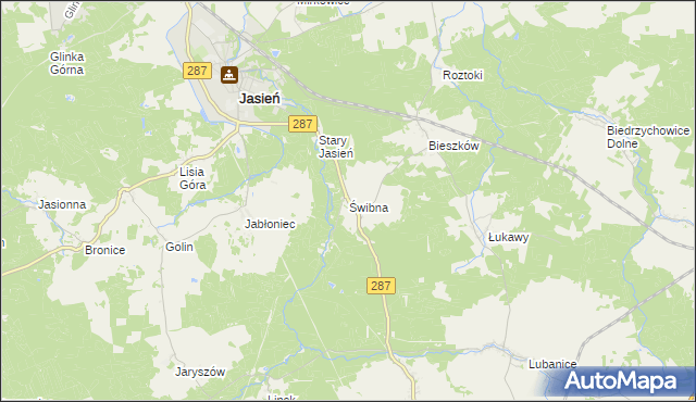 mapa Świbna, Świbna na mapie Targeo