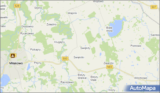 mapa Świękity, Świękity na mapie Targeo