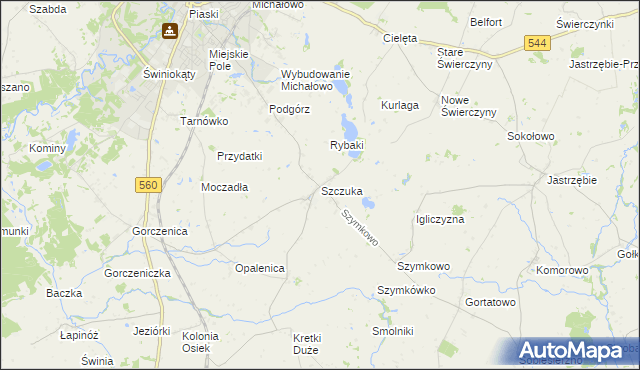 mapa Szczuka, Szczuka na mapie Targeo