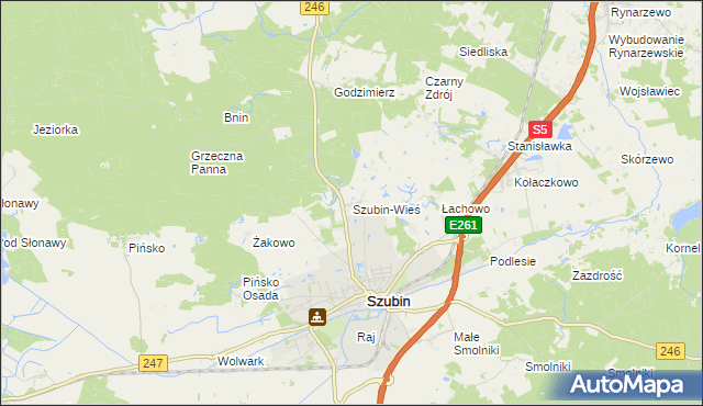 mapa Szubin-Wieś, Szubin-Wieś na mapie Targeo