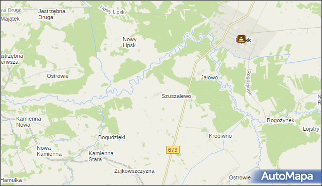 mapa Szuszalewo, Szuszalewo na mapie Targeo