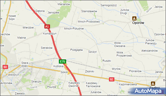 mapa Szymanówka gmina Oporów, Szymanówka gmina Oporów na mapie Targeo