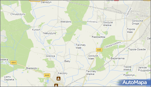 mapa Tarchały Małe, Tarchały Małe na mapie Targeo