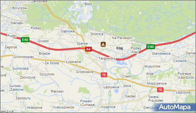 mapa Targowisko gmina Kłaj, Targowisko gmina Kłaj na mapie Targeo