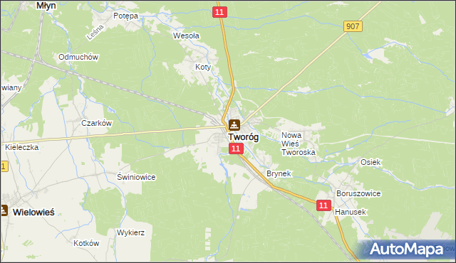 mapa Tworóg, Tworóg na mapie Targeo