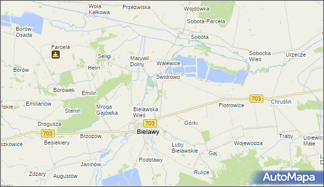 mapa Walewice Osada, Walewice Osada na mapie Targeo