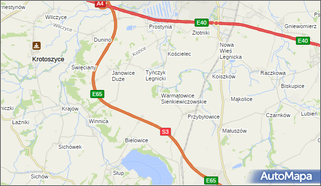 mapa Warmątowice Sienkiewiczowskie, Warmątowice Sienkiewiczowskie na mapie Targeo