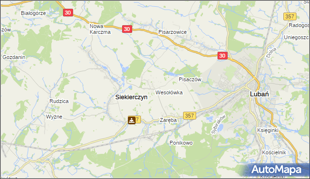 mapa Wesołówka gmina Siekierczyn, Wesołówka gmina Siekierczyn na mapie Targeo