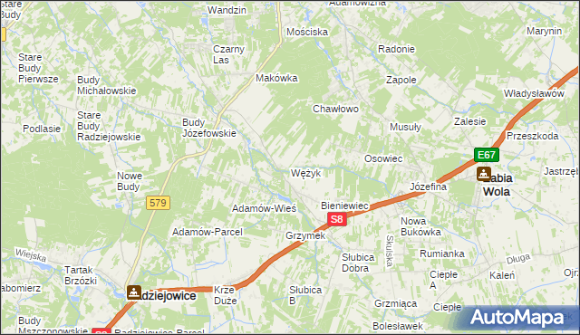 mapa Wężyk, Wężyk na mapie Targeo