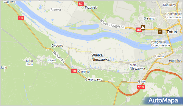 mapa Wielka Nieszawka, Wielka Nieszawka na mapie Targeo