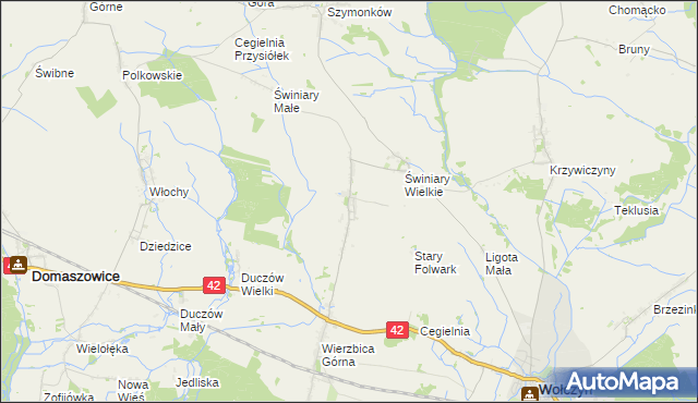 mapa Wierzbica Dolna gmina Wołczyn, Wierzbica Dolna gmina Wołczyn na mapie Targeo