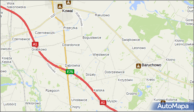 mapa Więsławice-Parcele, Więsławice-Parcele na mapie Targeo