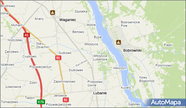 mapa Włoszyca Lubańska, Włoszyca Lubańska na mapie Targeo