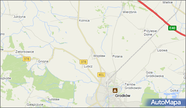 mapa Wojsław, Wojsław na mapie Targeo