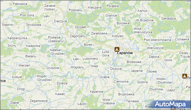 mapa Wolica gmina Łapanów, Wolica gmina Łapanów na mapie Targeo