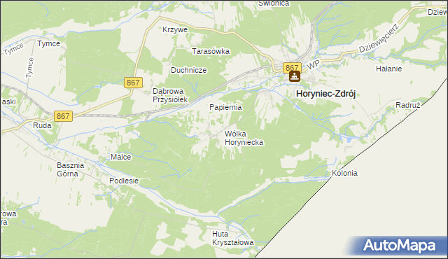 mapa Wólka Horyniecka, Wólka Horyniecka na mapie Targeo