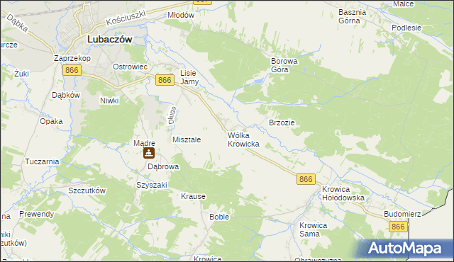 mapa Wólka Krowicka, Wólka Krowicka na mapie Targeo