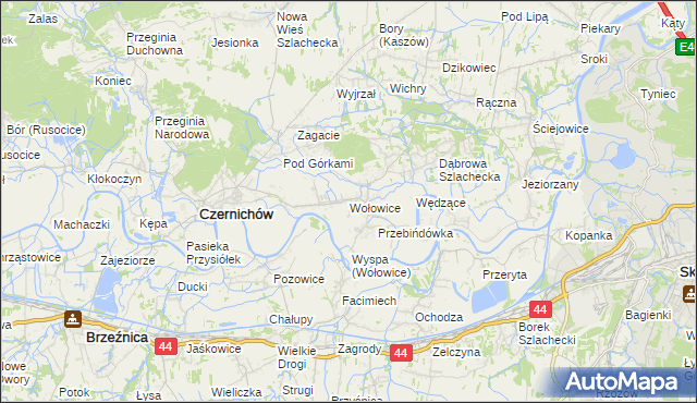 mapa Wołowice, Wołowice na mapie Targeo