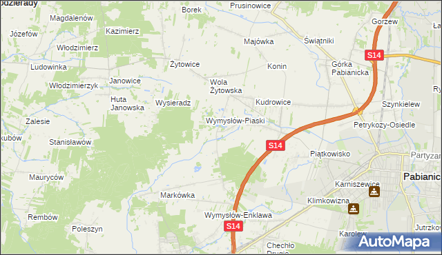 mapa Wymysłów Francuski, Wymysłów Francuski na mapie Targeo