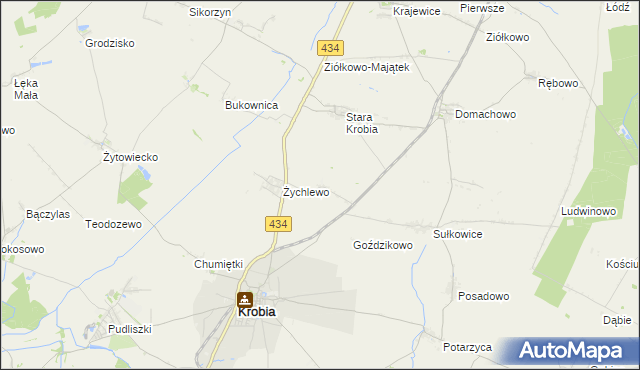 mapa Wymysłowo gmina Krobia, Wymysłowo gmina Krobia na mapie Targeo