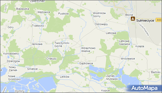 mapa Wziąchowo Wielkie, Wziąchowo Wielkie na mapie Targeo