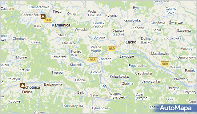 mapa Zabrzeż, Zabrzeż na mapie Targeo