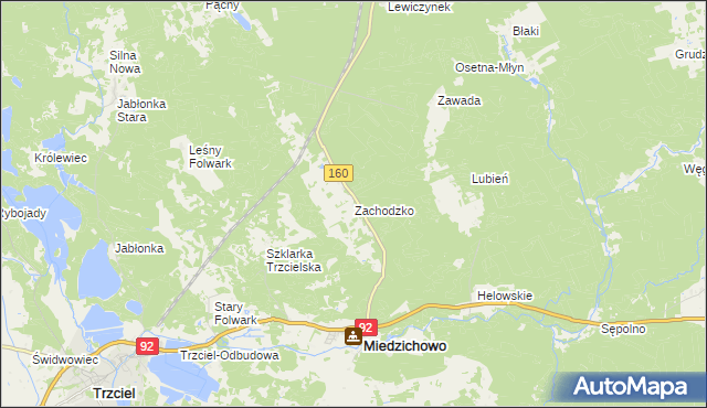 mapa Zachodzko, Zachodzko na mapie Targeo