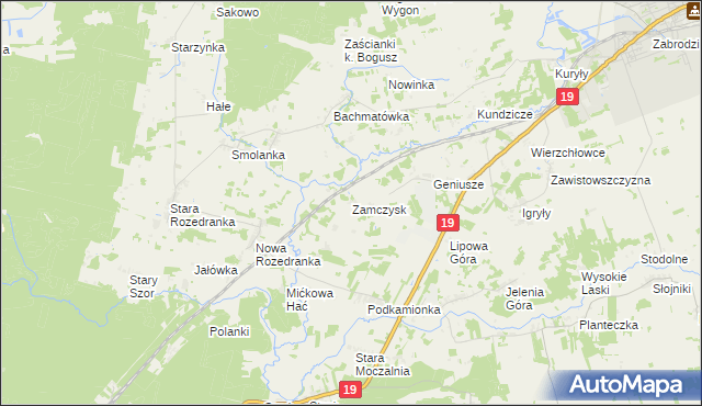 mapa Zamczysk gmina Sokółka, Zamczysk gmina Sokółka na mapie Targeo