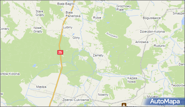 mapa Zamęty, Zamęty na mapie Targeo