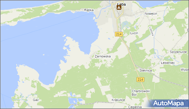 mapa Żarnowska, Żarnowska na mapie Targeo