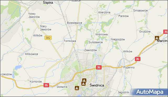 mapa Zawiszów, Zawiszów na mapie Targeo