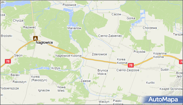 mapa Zdanowice, Zdanowice na mapie Targeo