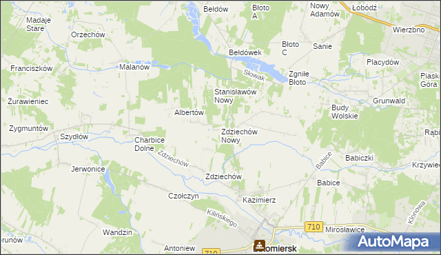 mapa Zdziechów Nowy, Zdziechów Nowy na mapie Targeo