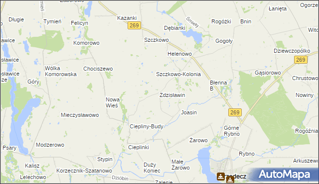 mapa Zdzisławin, Zdzisławin na mapie Targeo