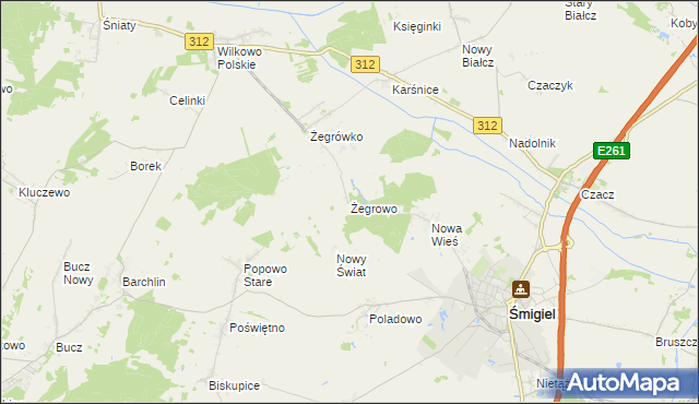 mapa Żegrowo, Żegrowo na mapie Targeo