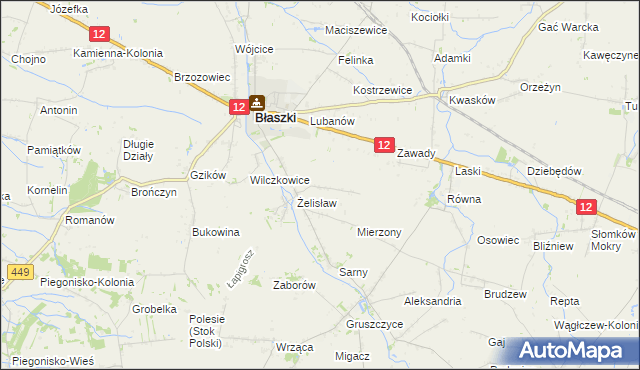 mapa Żelisław-Kolonia, Żelisław-Kolonia na mapie Targeo