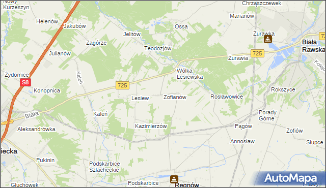 mapa Zofianów, Zofianów na mapie Targeo