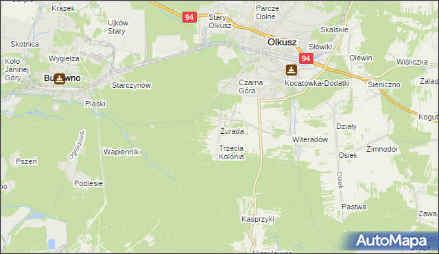 mapa Żurada, Żurada na mapie Targeo