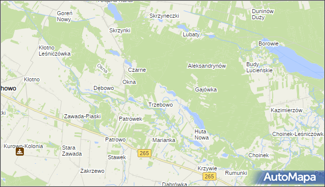 mapa Zuzinów, Zuzinów na mapie Targeo