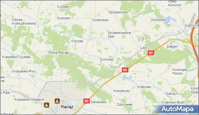 mapa Żychowo, Żychowo na mapie Targeo