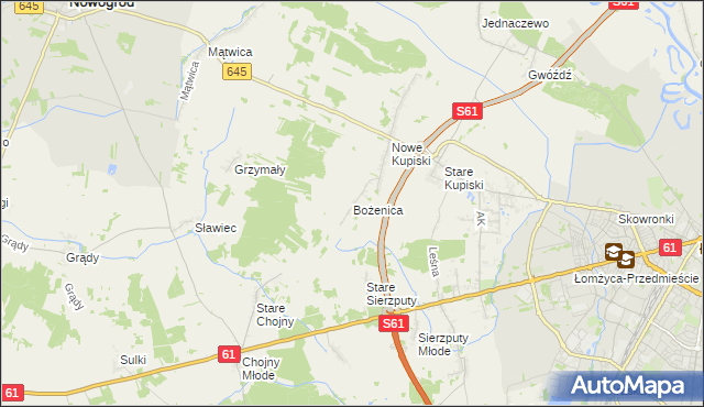 mapa Bożenica, Bożenica na mapie Targeo