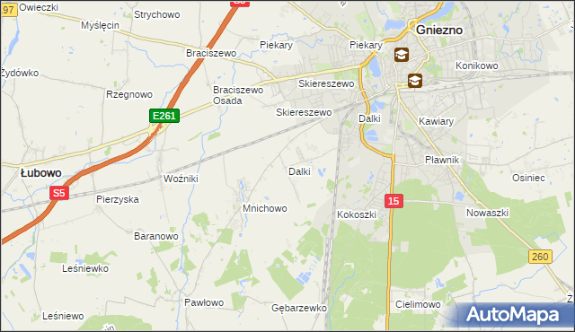 mapa Dalki, Dalki na mapie Targeo