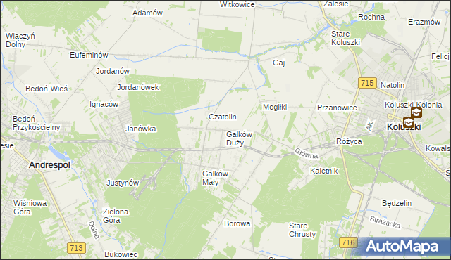 mapa Gałków Duży, Gałków Duży na mapie Targeo