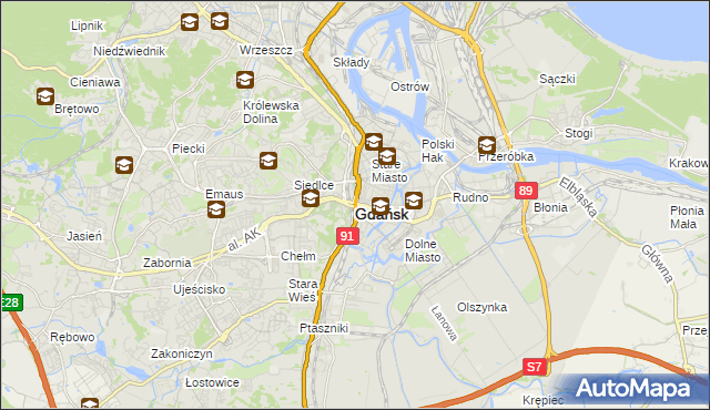mapa Gdańska, Gdańsk na mapie Targeo