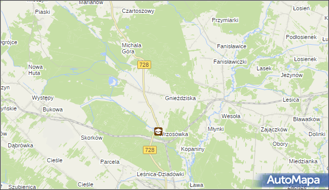 mapa Gnieździska, Gnieździska na mapie Targeo